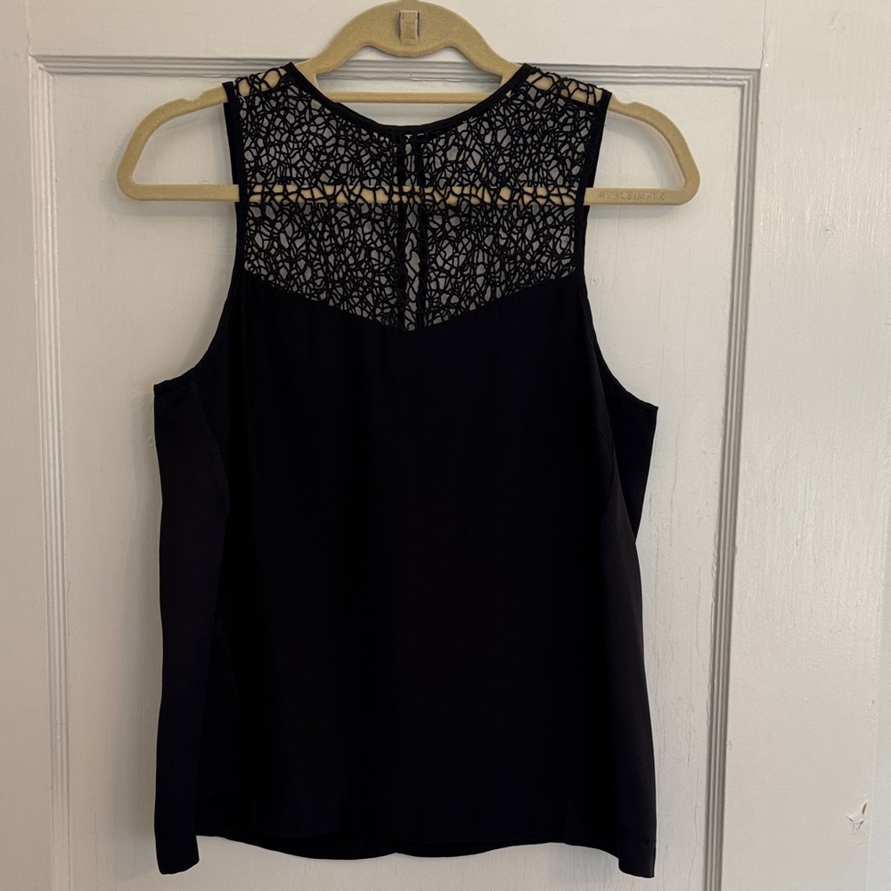 rag & bone Black Lace Detail Tank Top